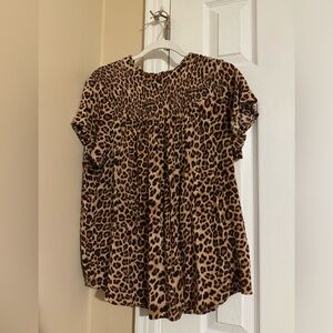 Torrid Leopard Flutter Sleeve Blouse size 2